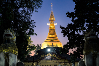 Temple At Evening In Mandalay, Myanmar