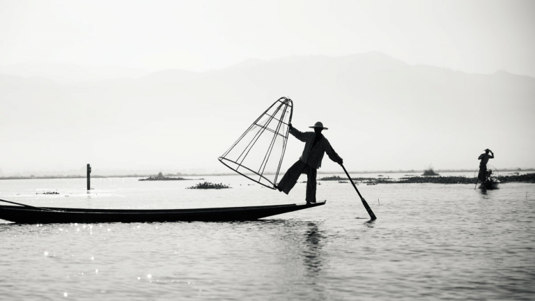 Famous Fishers At Inle Lake, Myanmar