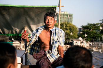 Ferry Man At The Yangon River, Myanmar