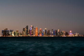 Skyline Of Doha At Evening