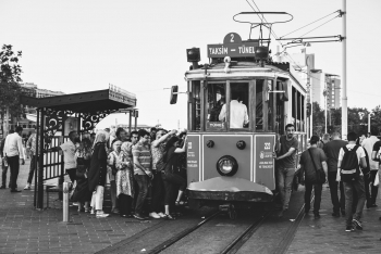 Old-Fashioned Tram At Taksim-Square, Istanbul