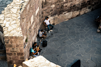 Street Musicians In The Citadel Of Ankara