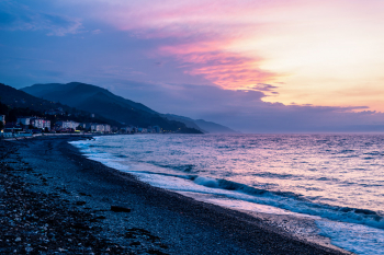 Colorful Sunset At The Beach Of Inebolu, Black Sea In Turkey
